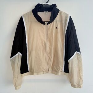 ZYIA Active Black Tan Block Zipper Windbreaker Jacket Size XL